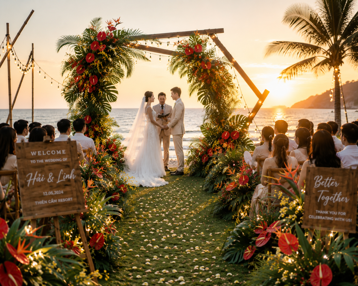 Đám Cưới Beach wedding Thiên Cầm - Cẩm Xuyên