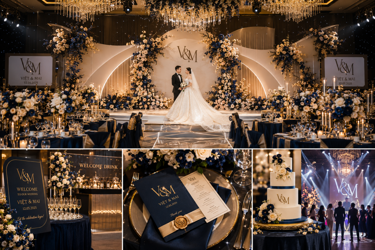 Đám Cưới Ngọt Luxury Champagne Navy TP. Hà Tĩnh