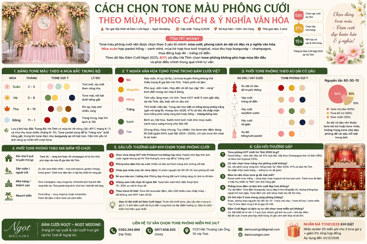 cách chọn tone màu phông cưới