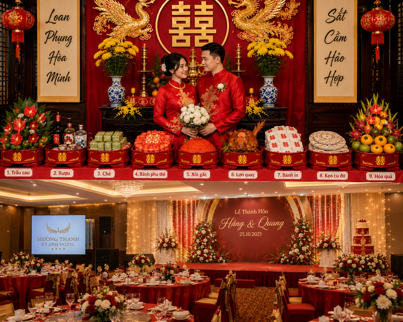 đám cưới truyền thống Kỳ Anh mâm 9