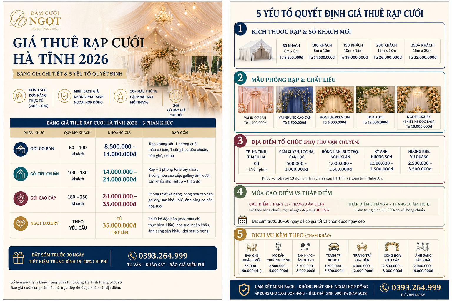 giá thuê rạp cưới hà tĩnh 2026